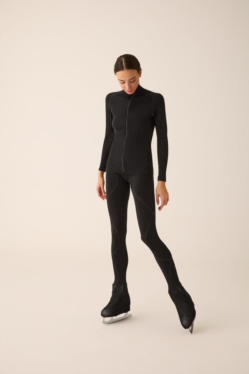 115/Z - MAGLIA CON ZIP SEAMLESS IN LANA MERINO