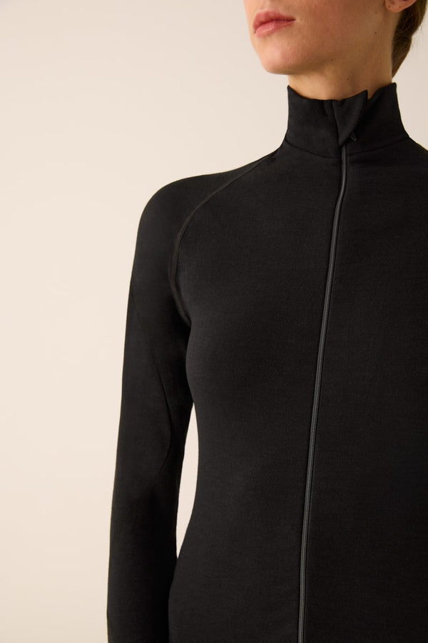 115/Z - MAGLIA CON ZIP SEAMLESS IN LANA MERINO