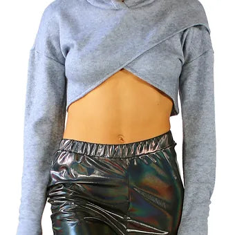 272 - WARM CROSS-OVER HOODED SHRUG