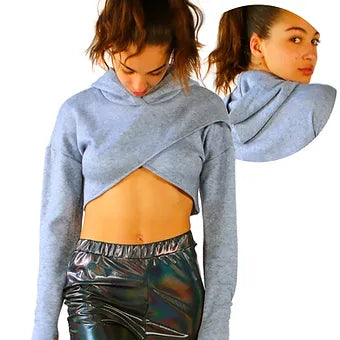 272 - WARM CROSS-OVER HOODED SHRUG