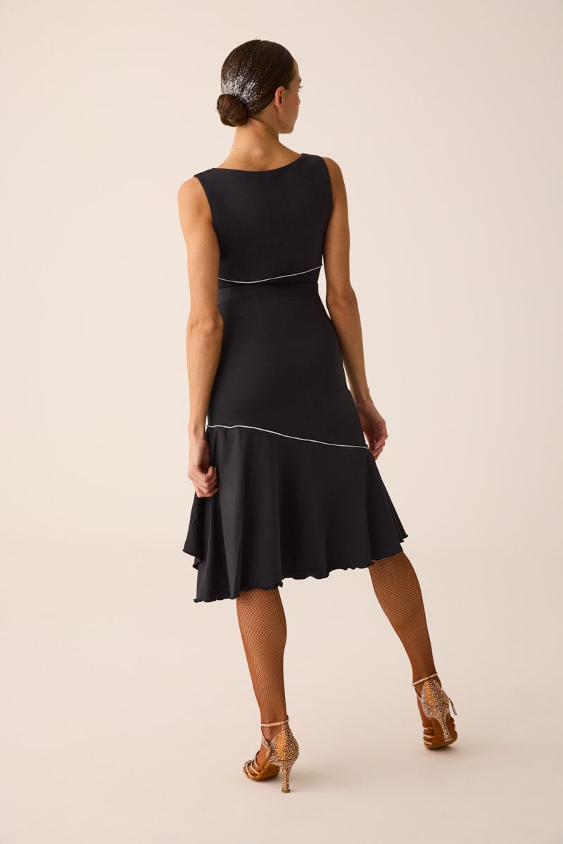 275 - TOP IN STRETCH FABRIC WITH DOUBLE USE ON THE FRONT AND BACK WITH A POINT OF LIGHT