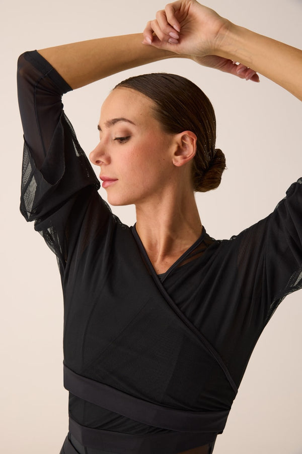 277 - MANIKA KIMONO SHAWL WITH STRETCH TULLE FABRIC