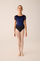 290/C - GIRL'S BODYSUIT WITH ELEGANT VELVET BODICE