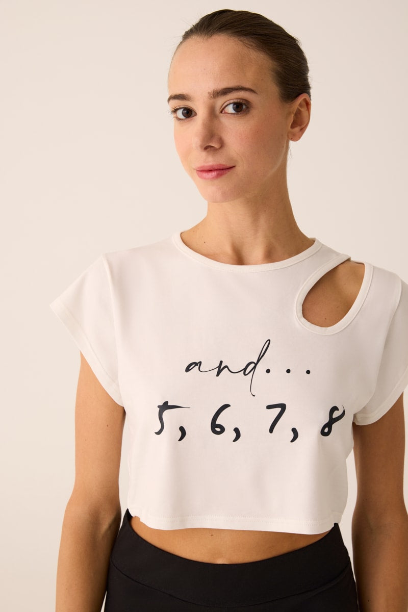 296 - CROP TOP WITH ASYMMETRIC NECKLINE