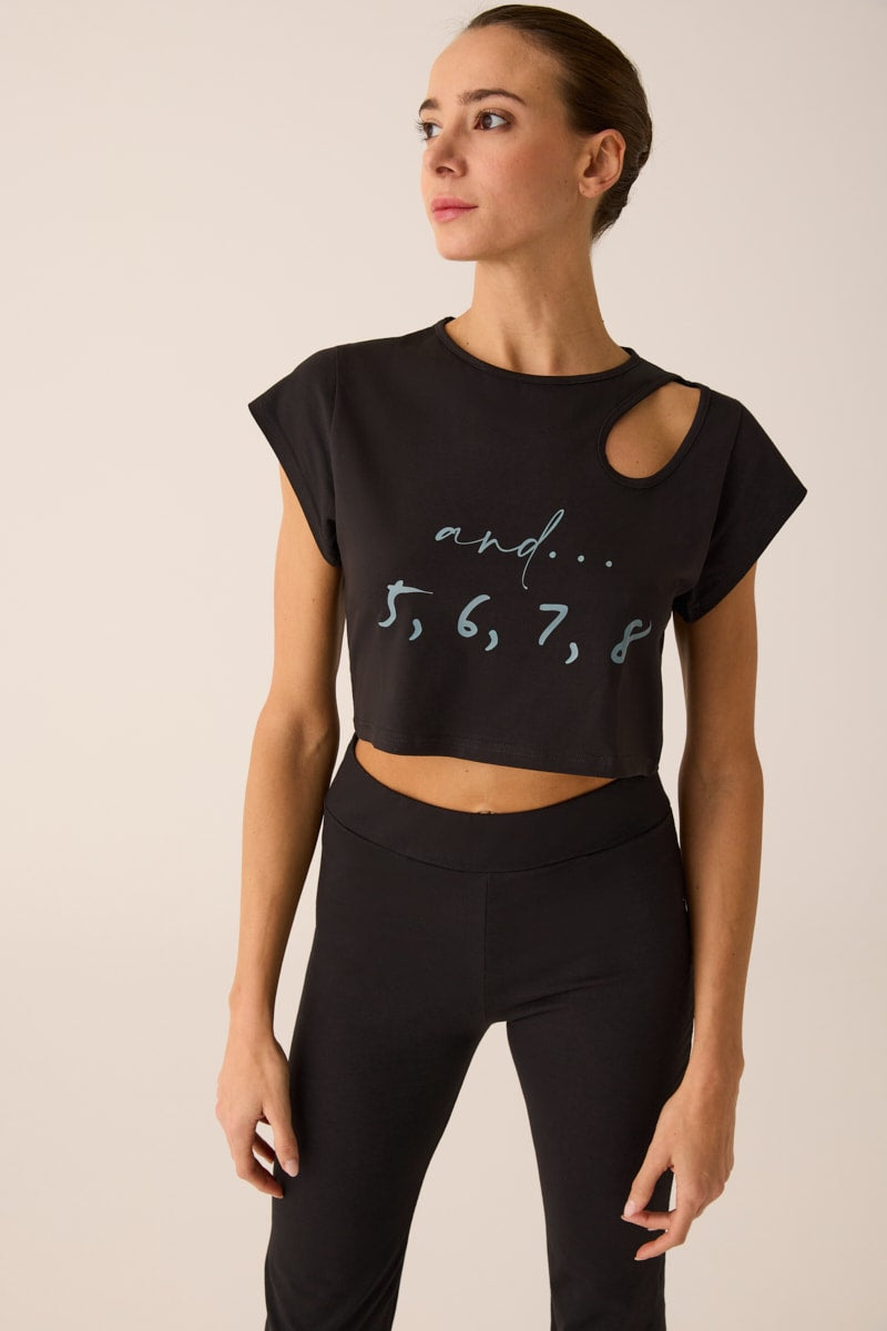 296 - CROP TOP WITH ASYMMETRIC NECKLINE