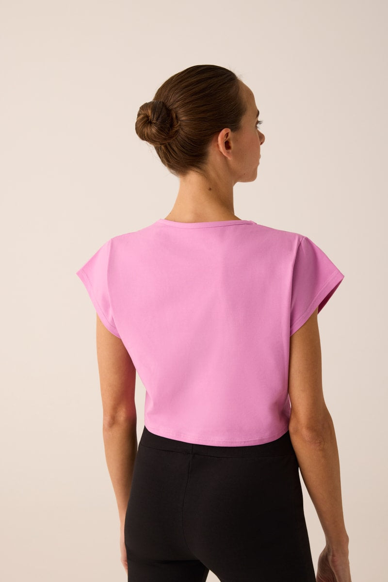 296 - CROP TOP WITH ASYMMETRIC NECKLINE