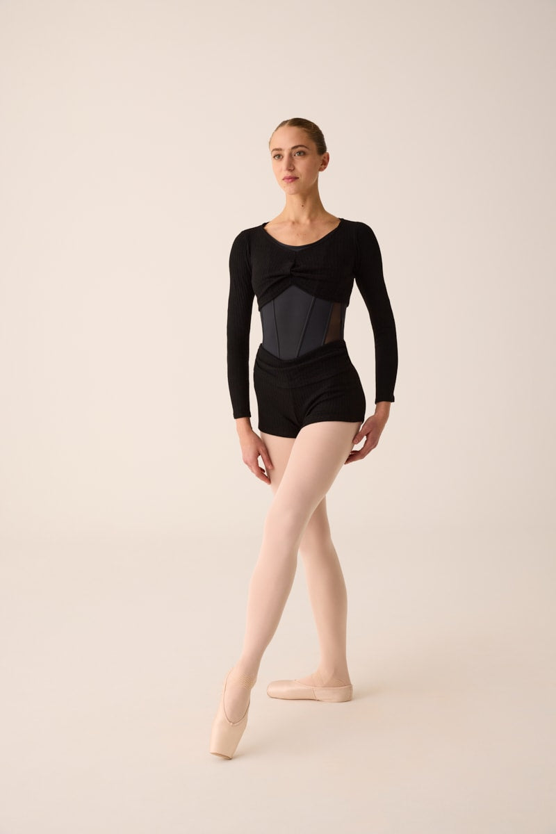 303 - WARM FITTED CROPPED TOP WITH LONG SLEEVES