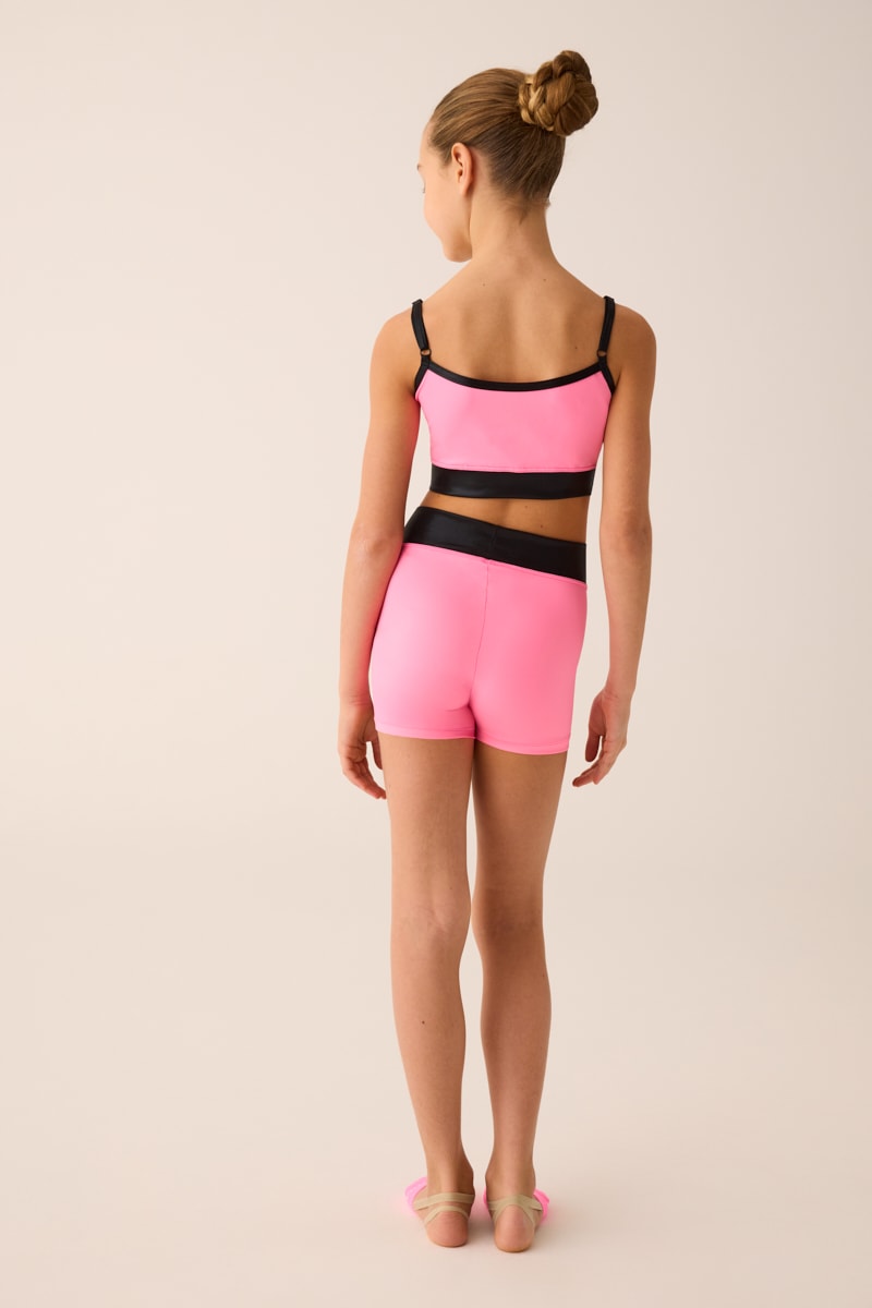 307 - MICRO CROPPED TOP WITH COATED FABRIC EDGE