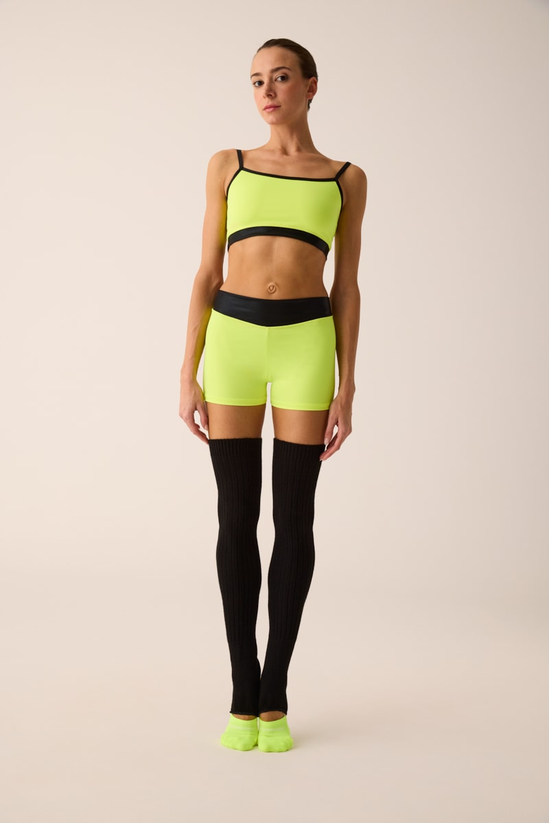 307 - MICRO CROPPED TOP WITH COATED FABRIC EDGE