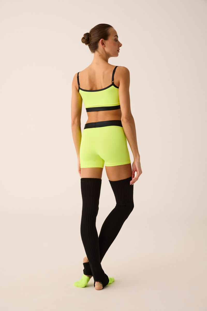 307 - MICRO CROPPED TOP WITH COATED FABRIC EDGE