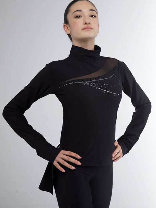 309 - THERMAL SWEATER WITH TULLE INSERT