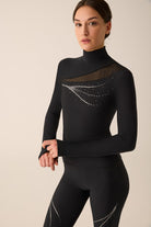 309 - THERMAL SWEATER WITH TULLE INSERT