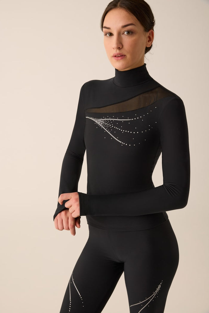 309 - THERMAL SWEATER WITH TULLE INSERT