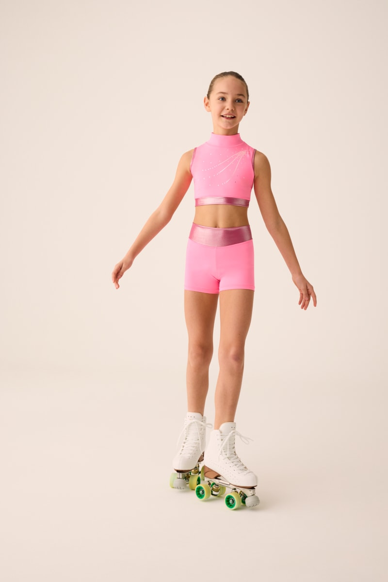 313 - MICROFIBER SHORTS WITH ELASTIC BAND IN COATED FABRIC