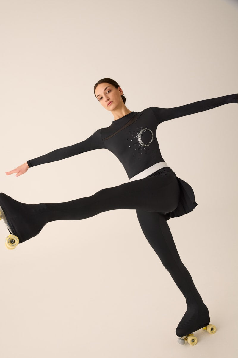 315 - MAGLIA IN MICROFIBRA ELASTICIZZATA ADERENTE E APPLICAZIONE IN HOT FIX