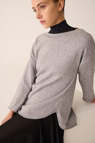 265 - CROP CUT OUT SWEATSHIRT TOP WITH ELASTIC WAIST
