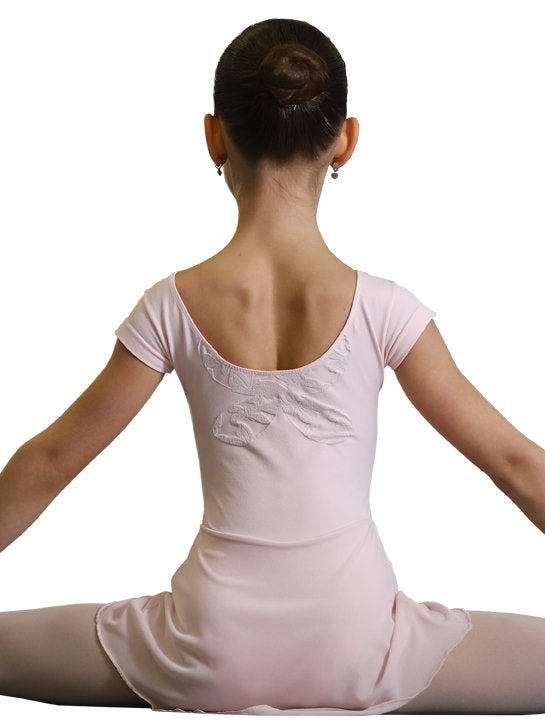 244 - BODY BIMBA SEAMLESS MANICA CORTA, DISEGNO FARFALLA E GONNELLINO