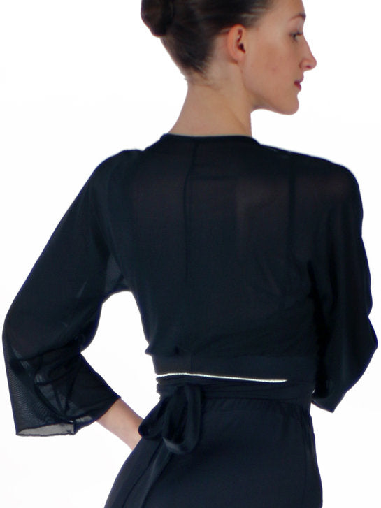 277 - MANIKA KIMONO SHAWL WITH STRETCH TULLE FABRIC