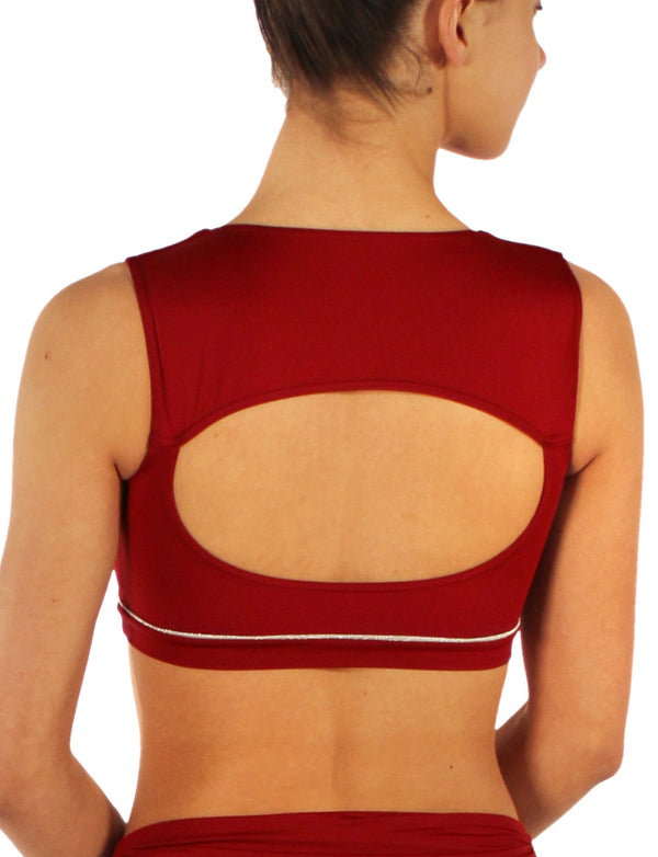 248 - SILK-EFFECT CROP TOP WITH LIGHT INSERT