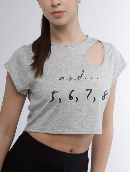 296 - CROP TOP CORTO SCOLLO ASIMMETRICO