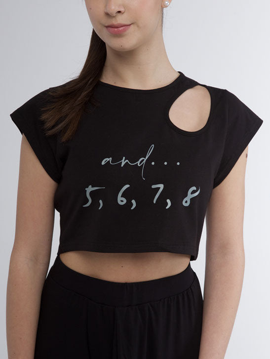 296 - CROP TOP WITH ASYMMETRIC NECKLINE
