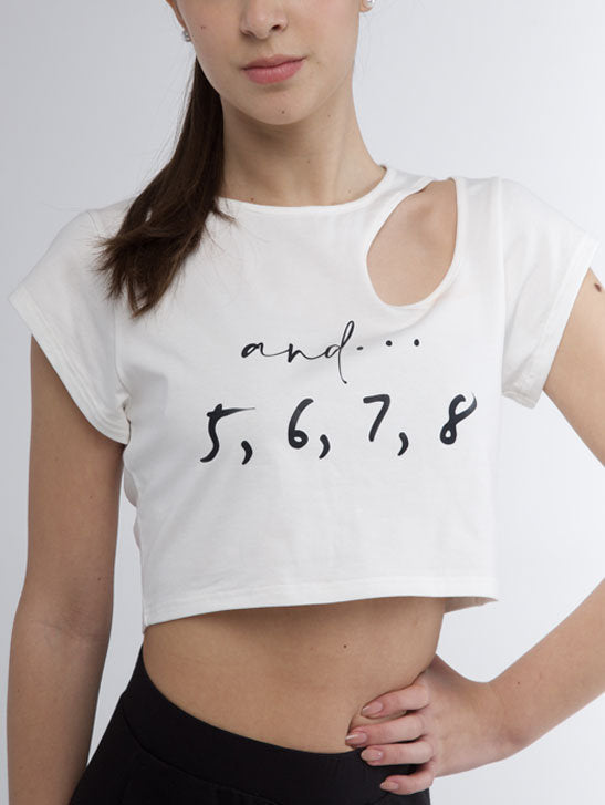 296 - CROP TOP CORTO SCOLLO ASIMMETRICO