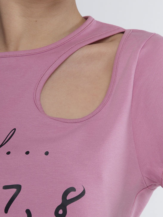 296 - CROP TOP CORTO SCOLLO ASIMMETRICO