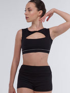 248 - SILK-EFFECT CROP TOP WITH LIGHT INSERT