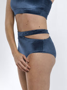 253 - CUT-OUT STRETCH VELVET CULOTTE