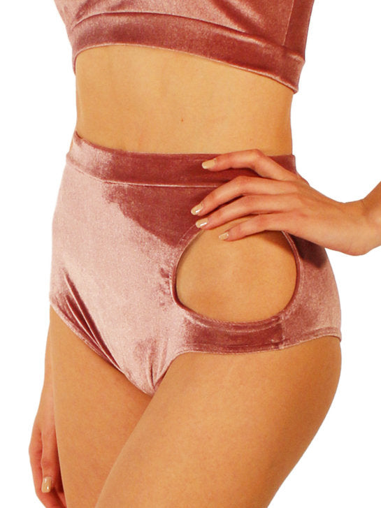253 - CULOTTE CUT OUT VELLUTO ELASTICIZZATO