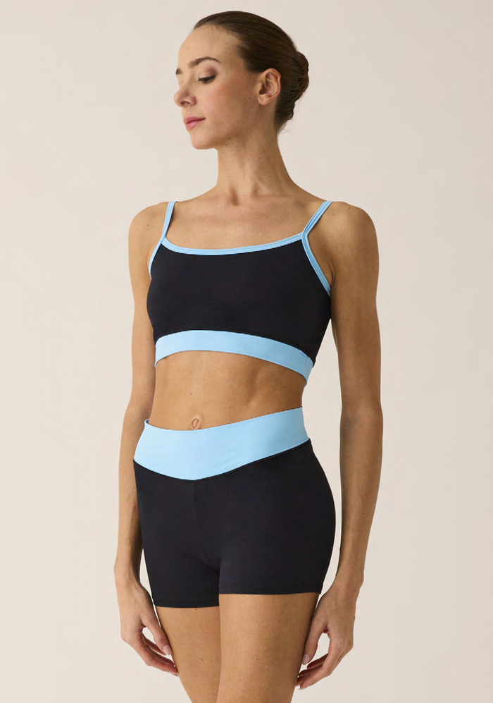 326 - Top corto in leggero tessuto rigenerato elasticizzato