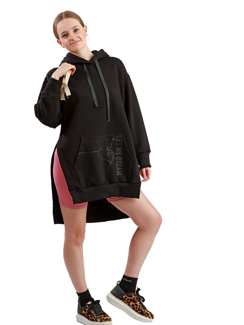 170 - FELPA OVERSIZE C/CAPPUCCIO