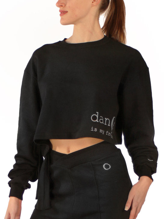 263 - NON-BRUSHED SWEATSHIRT TOP WITH SIDE KNOT OPENING