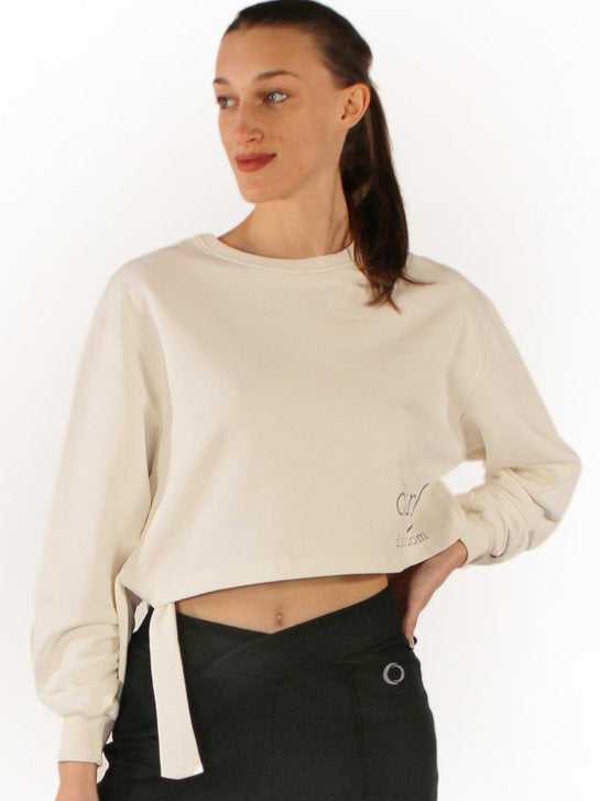263 - NON-BRUSHED SWEATSHIRT TOP WITH SIDE KNOT OPENING