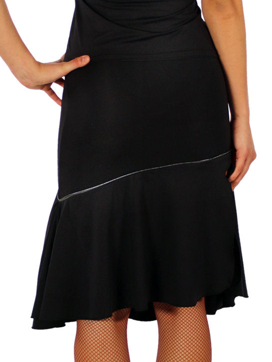 276 - MIDI SKIRT WITH SPLIT IN STRETCH FABRIC WITH LIGHT POINT