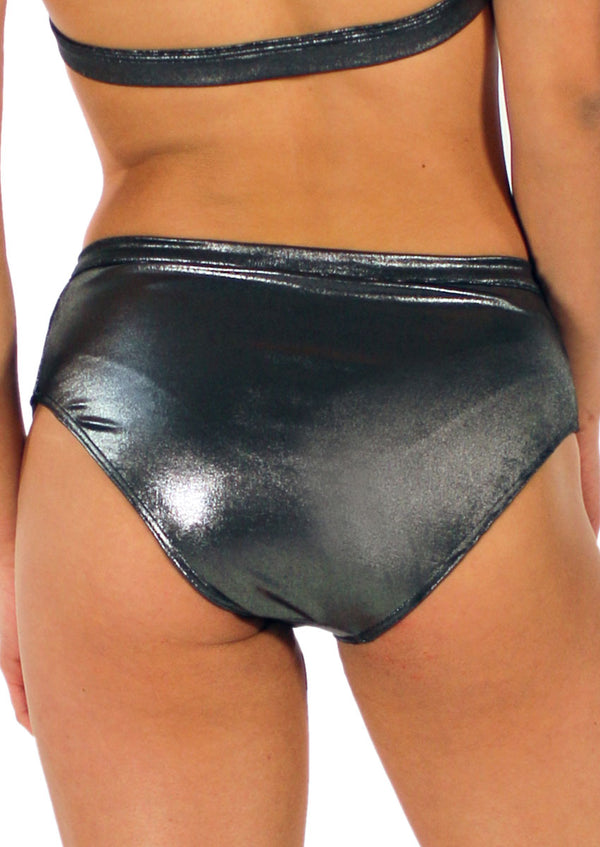 258 - HIGH-LEG CULOTTE IN LAMINATED FABRIC