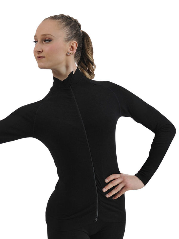 115/Z - MAGLIA CON ZIP SEAMLESS IN LANA MERINO