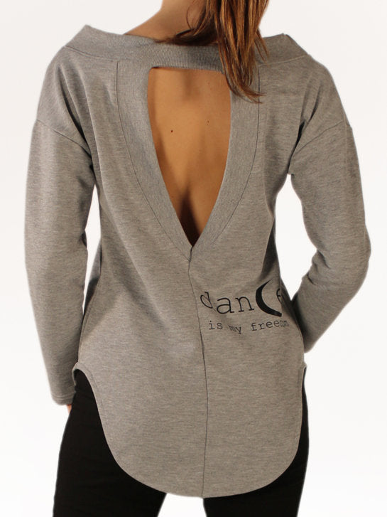 267 - MAXI SWEATSHIRT IN NON-BRUSHED FABRIC WITH BACK NECKLINE