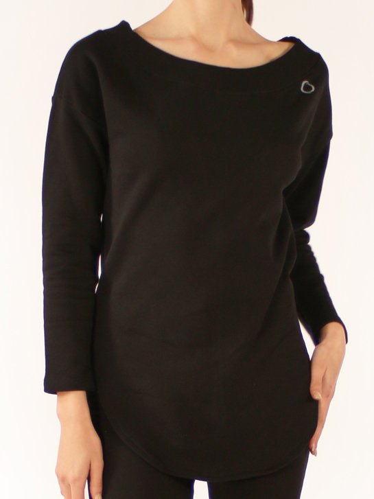 267 - MAXI SWEATSHIRT IN NON-BRUSHED FABRIC WITH BACK NECKLINE