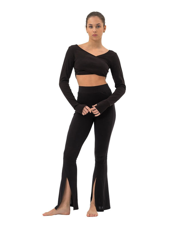 169 - PANTALONE IN VISCOSA CON SPACCO LATERALE