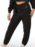 264 - NON-BRUSHED TROUSERS WITH CROSSED HIGH WAIST