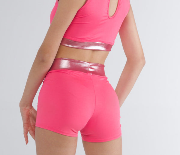 313 - MICROFIBER SHORTS WITH ELASTIC BAND IN COATED FABRIC