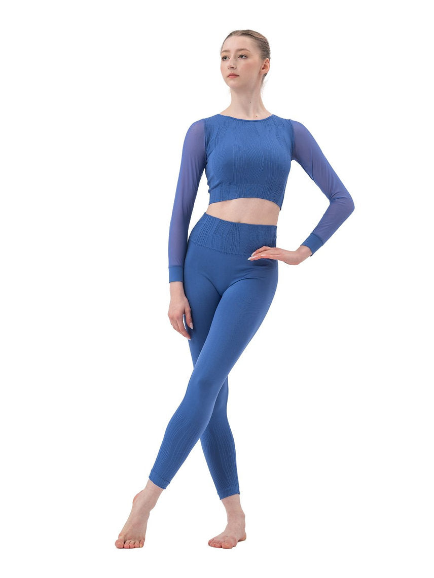 180 - T-SHIRT SEAMLESS CON MANICHE IN TULLE