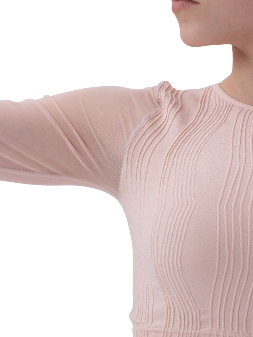 180 - SEAMLESS T-SHIRT WITH TULLE SLEEVES