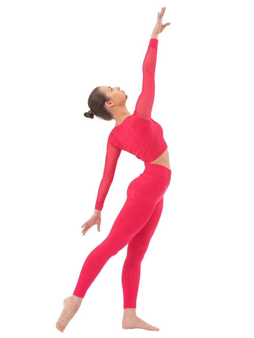 180 - T-SHIRT SEAMLESS CON MANICHE IN TULLE