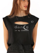 259 - CUT OUT CROP TOP IN COTTON FABRIC