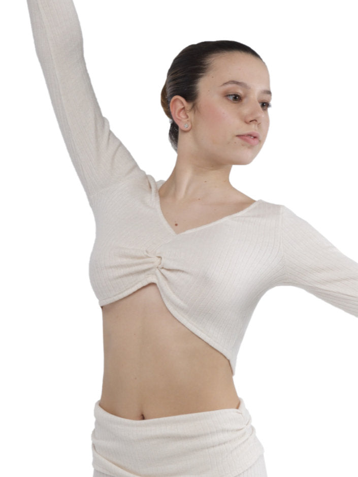 303 - TOP CORTO ADERENTE CALDO CON MANICHE LUNGHE