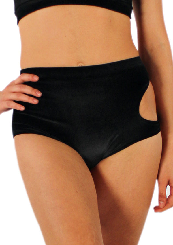 253 - CUT-OUT STRETCH VELVET CULOTTE